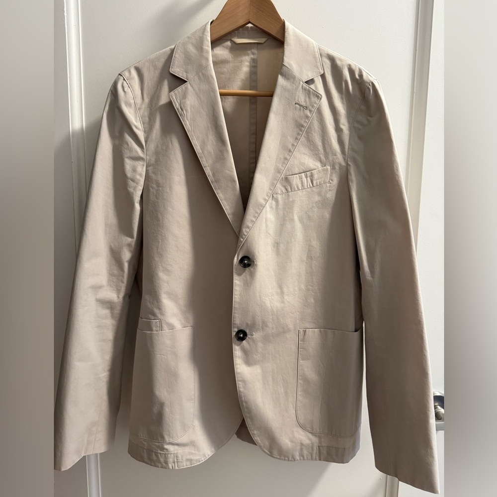 Officine Generale light tan cotton suit